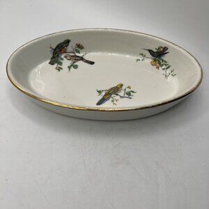 Vintage Pillivuyt Pilivite Birds Porcelain Individual Casserole Dish au gratin